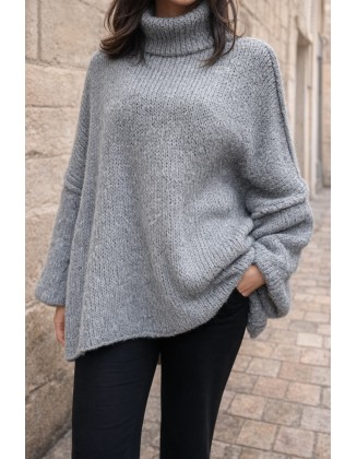 Pull gris oversize cocooning