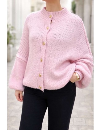 Gilet maille oversize rose...