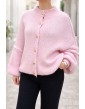 Gilet maille oversize rose...