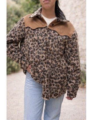 Veste oversize léopard chic