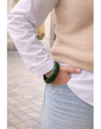 Bracelet jonc vert foncé  –...