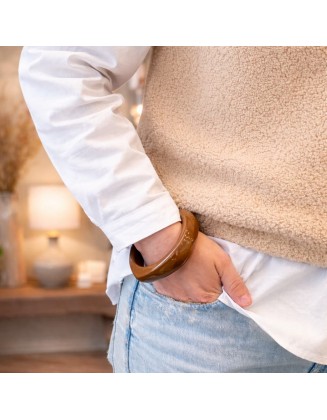Bracelet jonc marron –...
