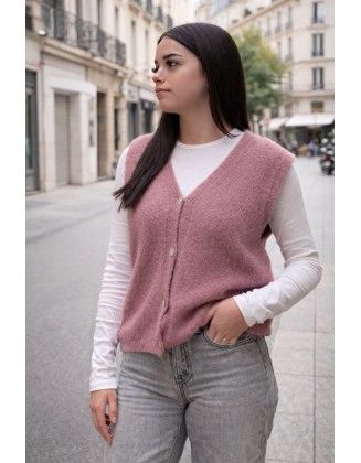 Gilet sans manches rose...