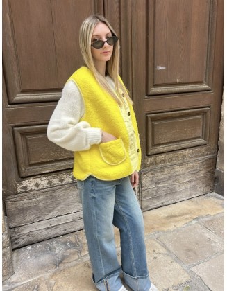 Veste sans manches jaune en...